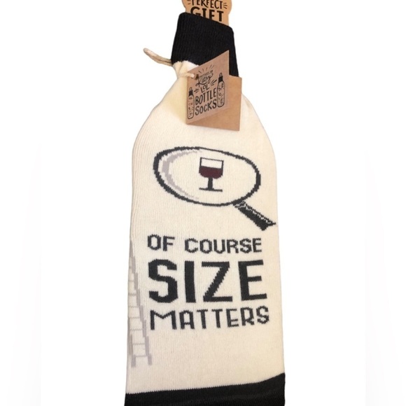 Primitives By Kathy LOL Wine Bottle Sock Use Most Wine Bottles Cream Black GIFT - Picture 1 of 4